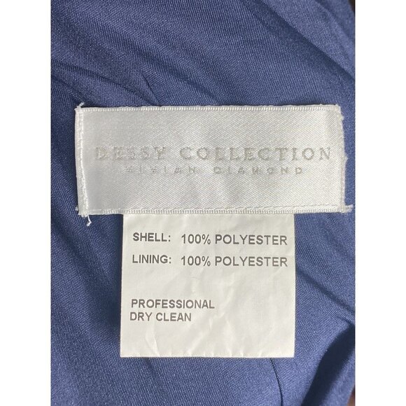 Dessy Collection Midnight Gold‎ Shimmer Flutter Sleeve Surplice V-Neck Gown Sz 4 - Picture 8 of 10